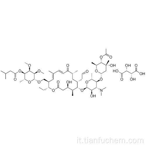 Tylosina 3-acetato 4B- (3-metilbutanoato) (2R, 3R) -2,3-diidrossibutanedioato CAS 63428-13-7